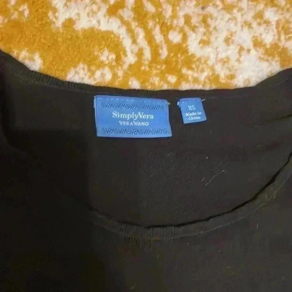 Simply Vera Wang fit and flare tiered, long sleeve, soft, black dress XS - Picture 2 of 6